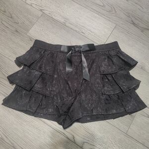 Widow Dolls Kill Adorable Charm Brocade Shorts Black Ruffle Goth Victorian Small